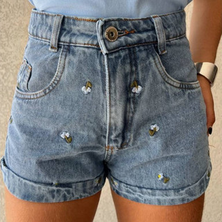 Coolestfeminina 8382 9048 8201 8260 8261 8227short Jeans bordado feminina jeans casual cintuta alta