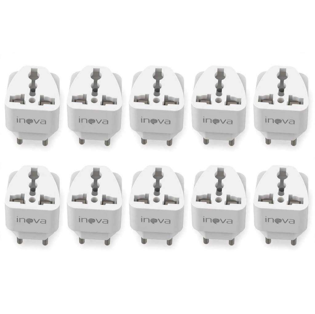 Kit 10 Adaptadores Tomada Universal Padrão Europeu Uk Para Brasil