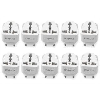 Kit 10 Adaptadores Tomada Universal Padrão Europeu Uk Para Brasil