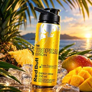 Garrafa Squeeze Tropical Energy 750ml Estilo Red Bull frutas Tropicais garrafa academia