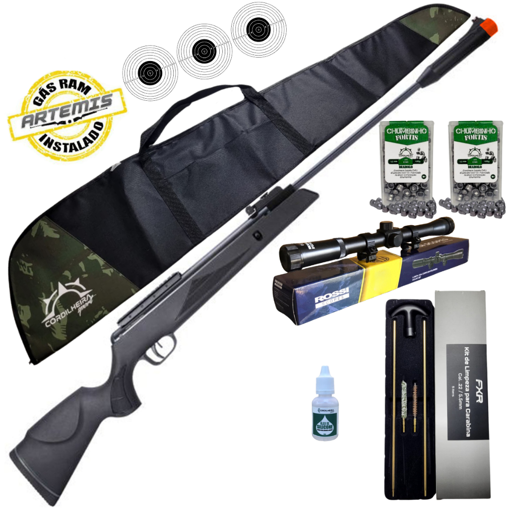 Carabina de Pressão FXR ARTEMIS Black Hawk SR1000S 5,5mm + Escolha seu kit