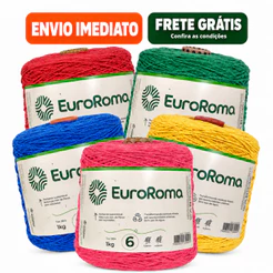Barbante Para Crochê Fio Numero 6 EuroRoma 1 kg Colorido