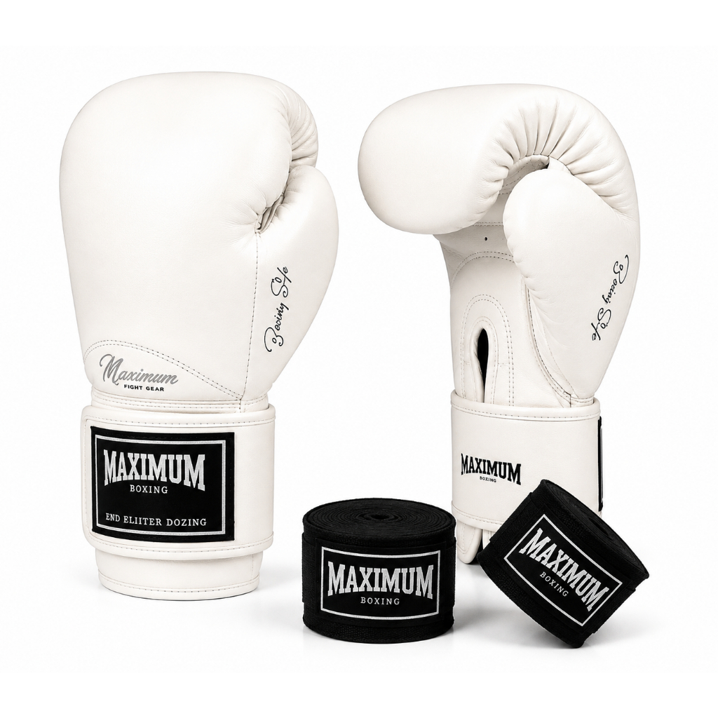 Kit Maximum - Luva Classic Maximum de Boxe E Muay Thai Kickboxing + Bandagem cor Black tamanho 5 metros