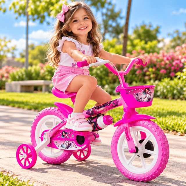 Bicicleta Infantil Aro 12 Rodinhas Cestinha e Rodinha Segura Resistente para Crianças