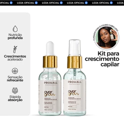 Kit Overgrow Prohall Scalp Oil + Serum Gel 30ml Crescimento Natural e Nutrição Capilar