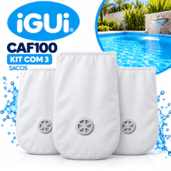 Kit Caf 100 Igui 3un Filtro Limpeza Piscina Original Sem Aro Original Água Limpa