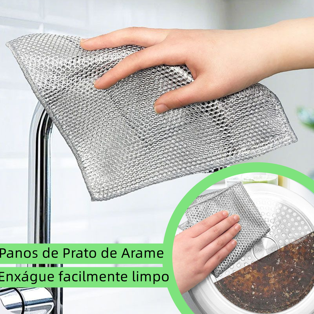 Panos De Limpeza Pano De Prata Lavar Pano de Arame para Limpeza Pesada Reutilizável para Fogão Panelas e Grelhas
