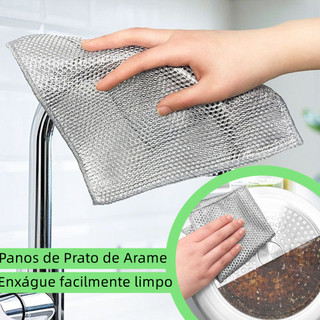 Panos De Limpeza Pano De Prata Lavar Pano de Arame para Limpeza Pesada Reutilizável para Fogão Panelas e Grelhas