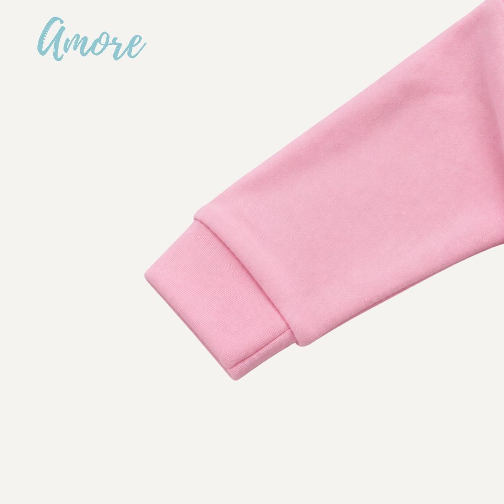 Roupa de Bebê Macacão Amore Vira Pé Rosa com Zíper Menina 100% Algodão · foto 2