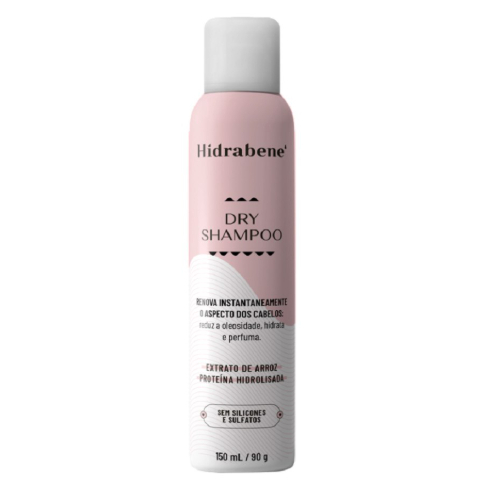 Imagem Shampoo a Seco Hidrabene Dry Shampoo Reduz Oleosidade Perfuma Extrato Arroz Proteína 150ml 90g