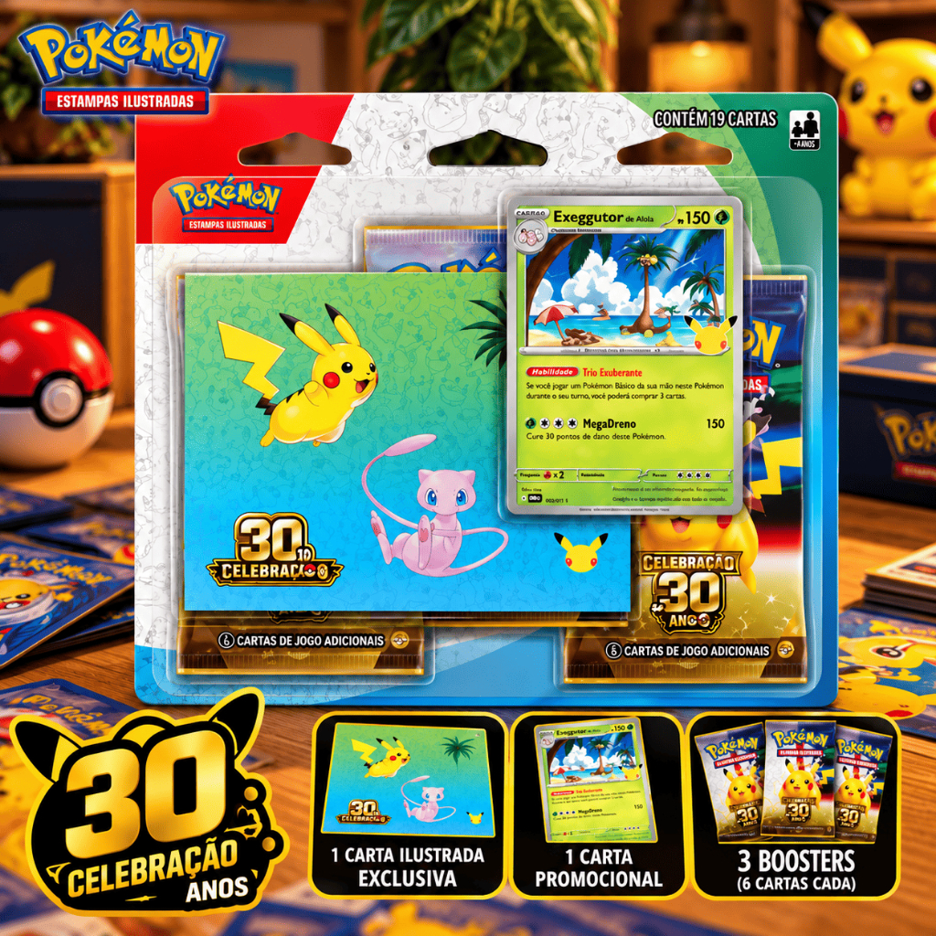 Pokémon Coleção 30 Anos Box Original | Sylveon, Greninja, Fichario e Triplo