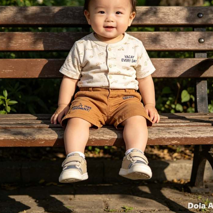 Bermuda Infantil Masculina, Sarja (Brim Color) Lycra, Caramelo, Tam: 2, Marca: Bethy.bethy