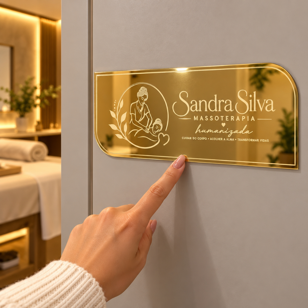 Placa de Porta Personalizada Em Acrilico