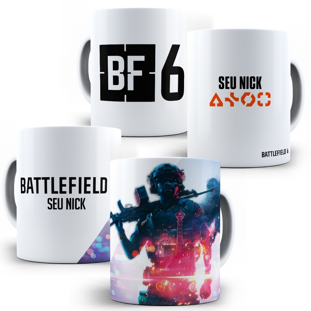 Caneca Battlefield 6 com Nome Personalizado