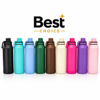 Garrafa Térmica Lyra Premium Mantém Gelado C/ Borracha Silicone 1000L 750ML 600 ML 400 ML