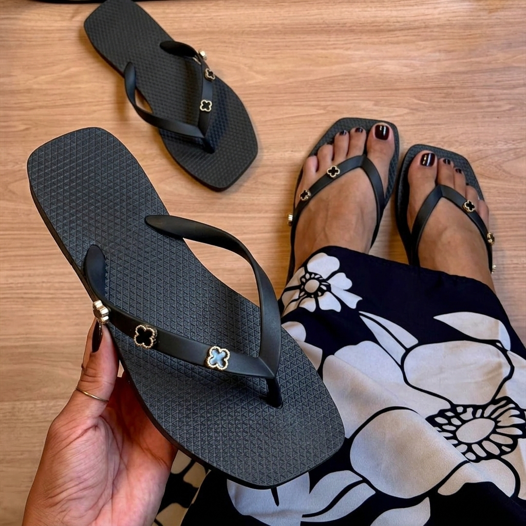 Chinelo Feminino de Dedo Casual Chinelino Feninino Casual Confortável Sandália Rasteira Rasteirinha Moda Verão Praia