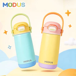 Garrafa Térmica 350ML Infântil Inox Premium Portátil Com Canudo Tampa Rosqueável Bebida Quente Fria Escola Criança