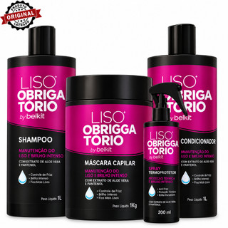 Kit Profissional 3 Itens Capilar Liso Obrigatório 1L + Spray Liso Obrigatório