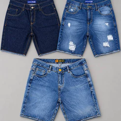 Kit 3 e Kit 2 Bermudas Masculinas Jeans Rasgadas | Casual Premium Confortável Verão