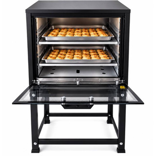 Forno 80 Litros Industrial A Gás Baixa Pressão Com Cavalete Tampa Vidro Com 2 Grades