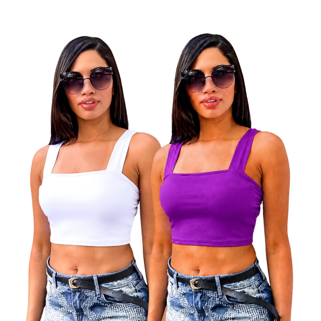 KIT 2: Cropped Alça Grossa Suplex Diversas Combinações