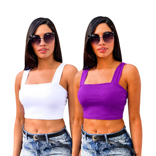 KIT 2: Cropped Alça Grossa Suplex Diversas Combinações