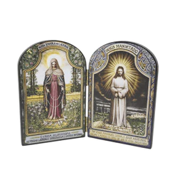 Capelinha de Nossa Senhora das Lágrimas em Madeira - Impressão UV e Dobradiças de Metal Dourado