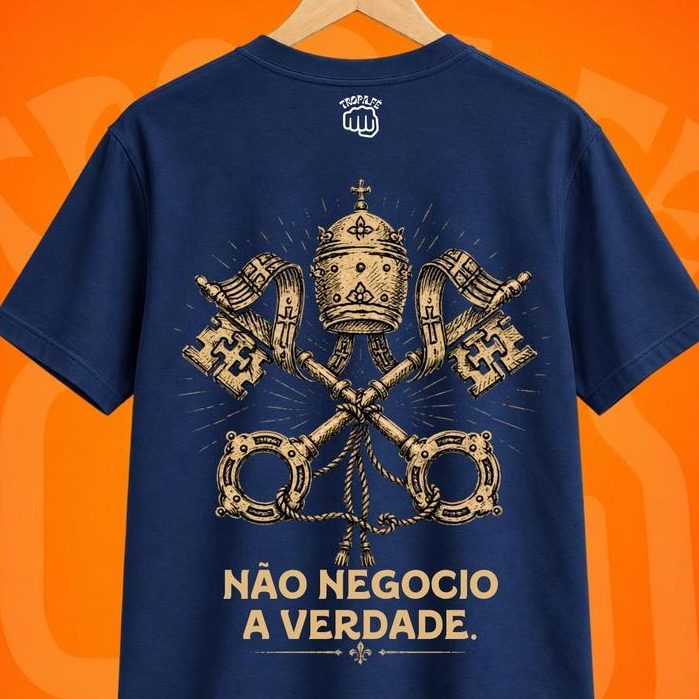 Camiseta Religiosa Catolica Devoção Chave do Vaticano Estampa Exclusiva | Feminino Masculino Unissex | 100% Algodão