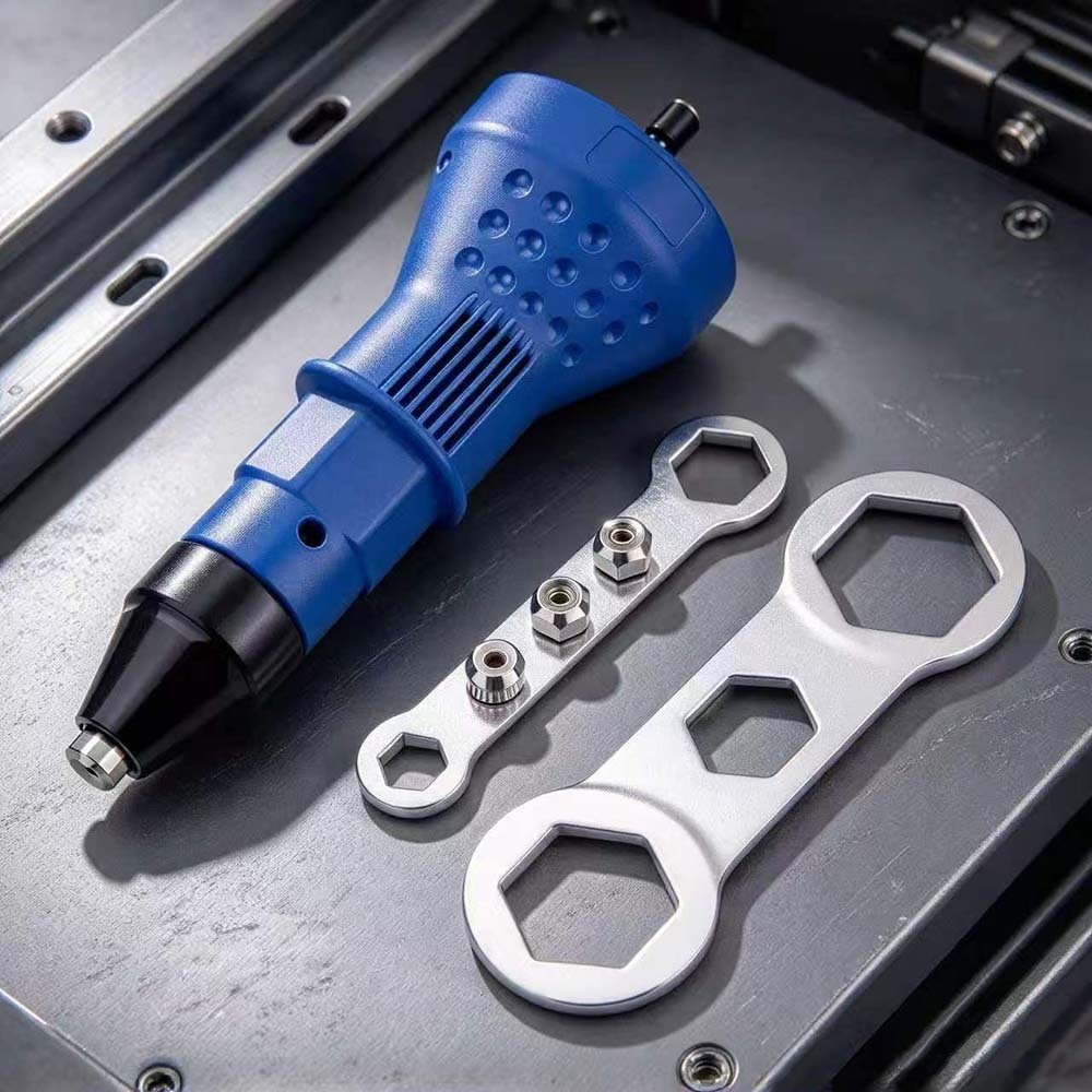 Cabeçote Rebitador para Furadeira e Parafusadeira com 4 Bicos - Reparo de Metal Profissional