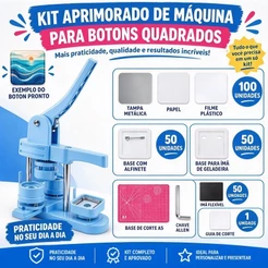 Kit Máquina de Fazer Botões Personalizados Criação de imã de Geladeira 32mm+405 Pecas Acessorios