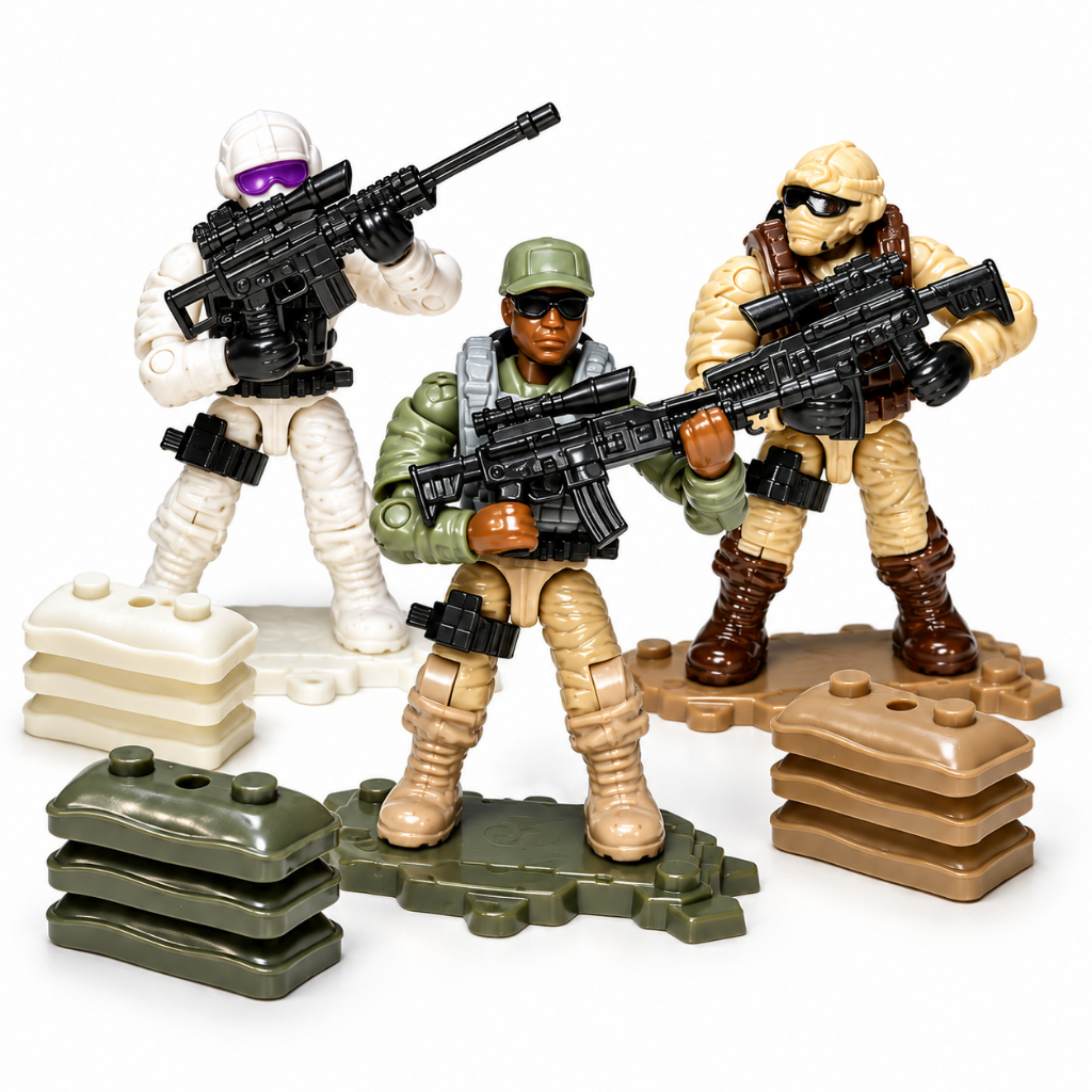 Boneco Soldado Militar de Montar Tropa Especial 36 Peças