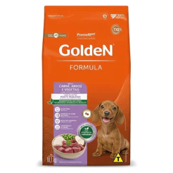 Ração Premier Golden Fórmula Mini Bits Cães Filhotes Raças pequenas Carne e Arroz 10,1kg