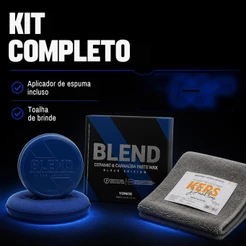Cera Blend Black Edition Ceramic Carnaúba Paste Wax 100ml - TOALHA MICROFIBRA DUAL LOOP CINZA - KERS( brinde)