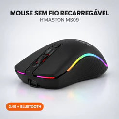 Mouse Sem Fio Recarregável Wireless Optico Led Rgb Ergonômico Para Pc Desktop Notebook Tablet Smart