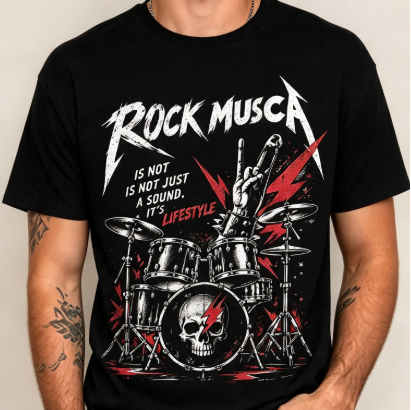 CAMISETA MASCULINA 100% ALGODÃO CLASSICA BASICA  MUSICA ROCK BATERIA ESTILO PREMIUM FIM DE ANO AMIGO SECRETO