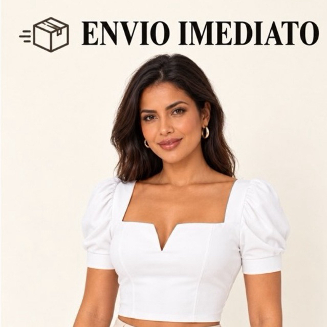 BLUSA CAMISETA TOP CROPPED DECOTE EM V MANGA BUFANTE PRINCESA TENDÊNCIA 2026 BLOGUEIRA MODA