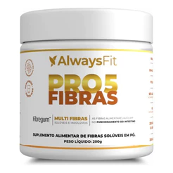 Pro5Fibras AlwaysFit | Inulina + Goma Acácia + Psyllium + Beta Glucana + FOS | 200 g