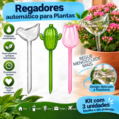 Kit 3 Regador Automático Para Plantas Gotejador Irrigação Jardim
