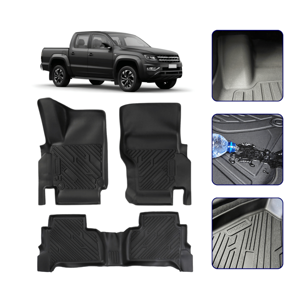 Tapete Bandeja 3D para Amarok Cabine Dupla Todos os Anos com Borda Elevada - Linha Premium