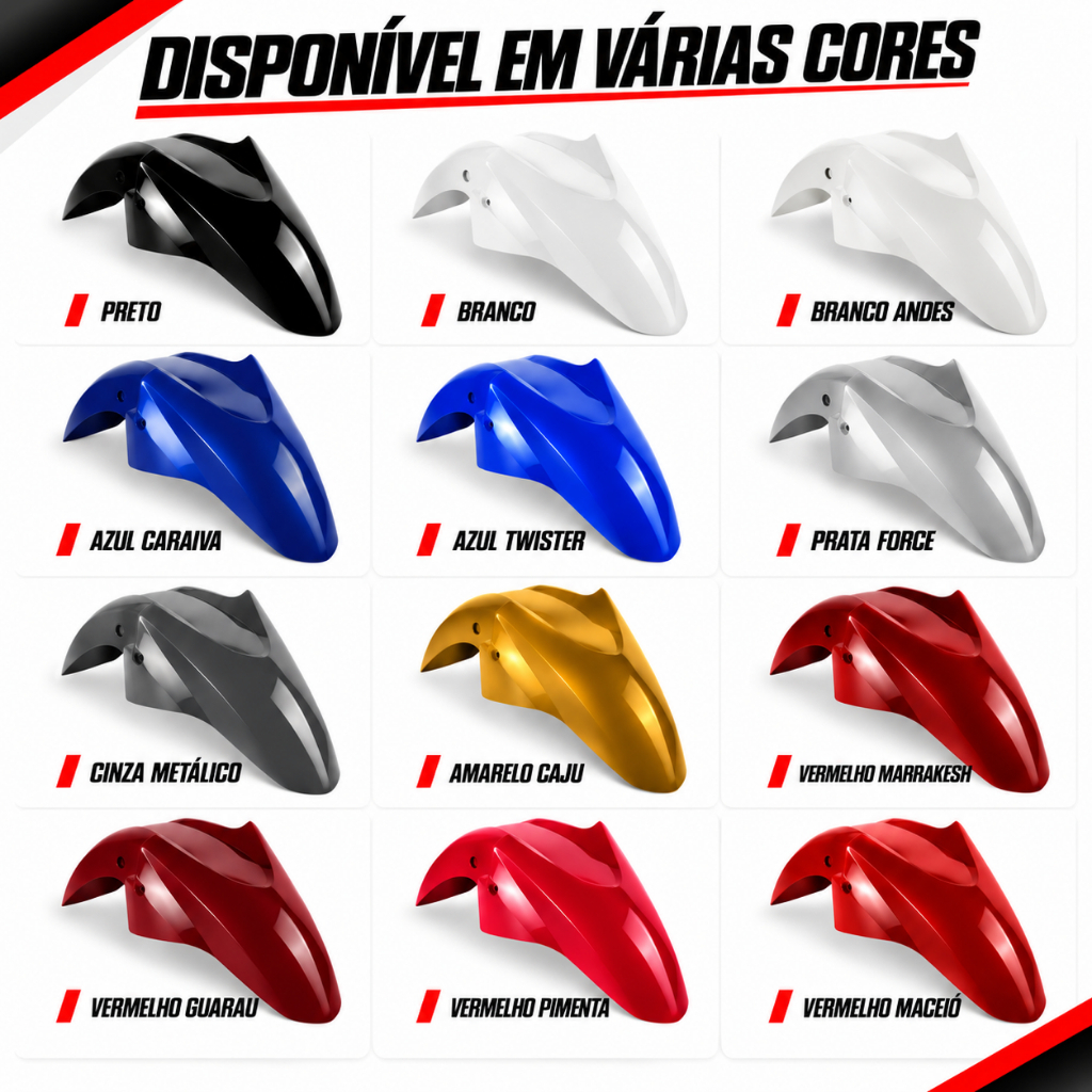 Paralama Dianteiro Titan Fan Start 150 160 2014 2015 2016 2017 2018 A 2024 Preto Azul Branco Vermelho — imagem 2 de 2