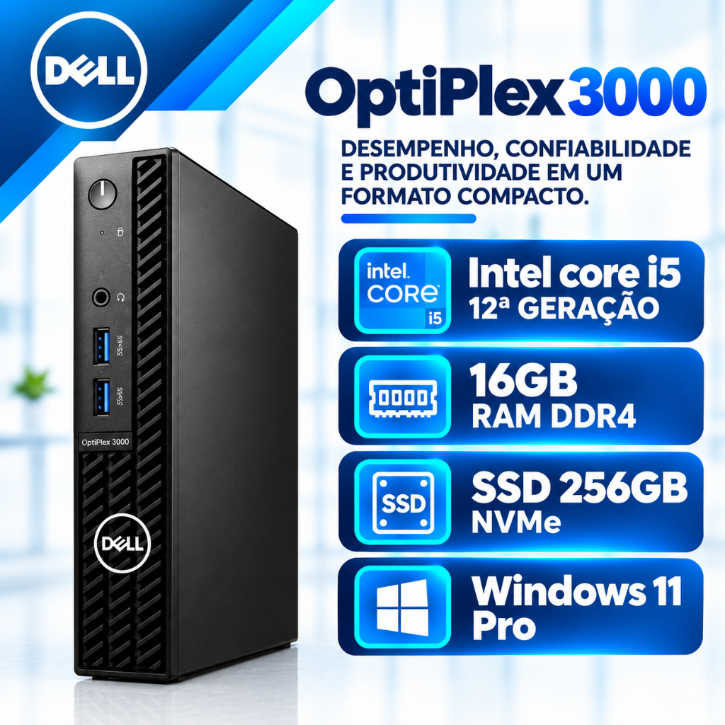 Mini Pc Dell Optiplex 3000 I5 12ger 16gb Ssd 256gb W11pro