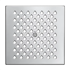 Ralo Quadrado Gota 15x15cm em Metal Cromado Banheiro Luxo