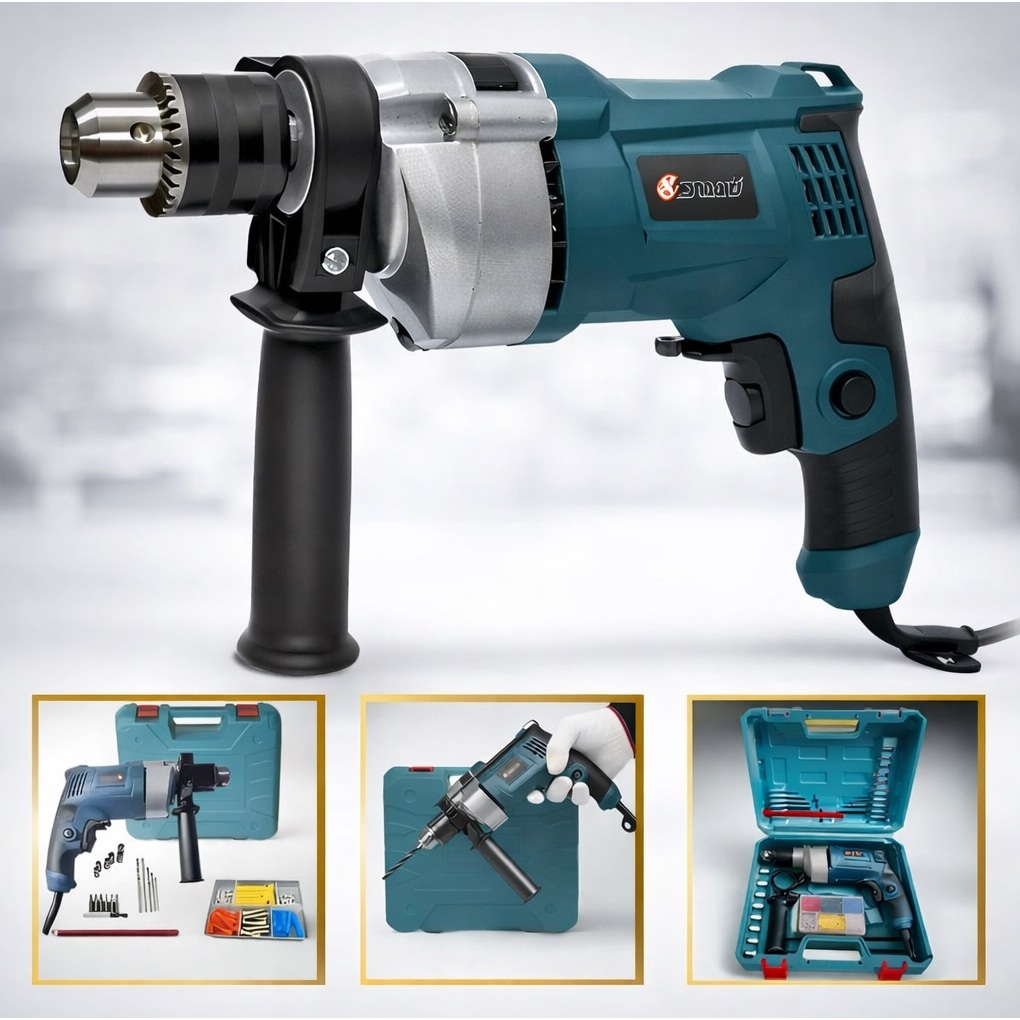 Furadeira De Impacto Mandril 13mm 900w Com Maleta Transporte Azul-celeste Top Da Categoria Oferta!!