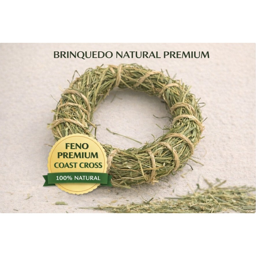 Guirlanda de Feno Natural Premium para Coelhos e Roedores | NUTRIPANSPETS
