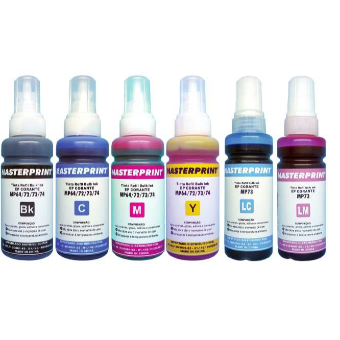 Kit 6 Tintas Masterprint Compatível Para Epson 673 - L800