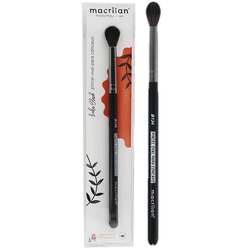 Pincel B134 profissional oval para côncavo Macrilan – Linha Black