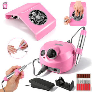 Kit Manicure De Unha Lixa Lixadeira Motor Porquinho + Coletor Sugador Aspirador  Pó Unhas…