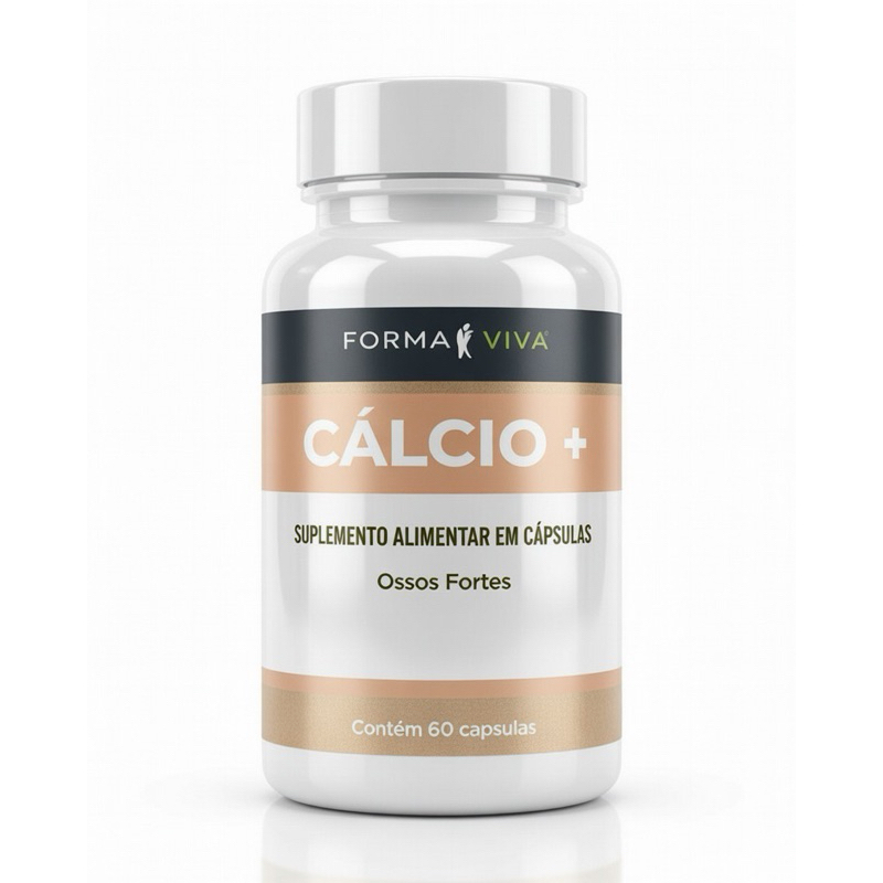 Cálcio + 60 Cápsulas Forma Viva | Ossos Fortes + Prevenção Osteoporose | Suplemento Premium para Saúde Óssea e Dental