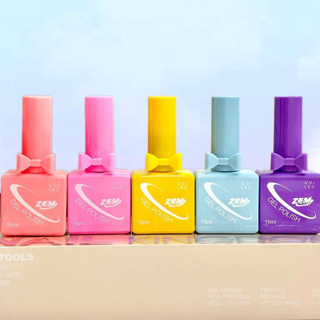 Kitc/5 Esmalte em Gel com LAÇO 15g Tons Colorido Brilhante Zem Nail Arte HM-0741 em Oferta na Shopee