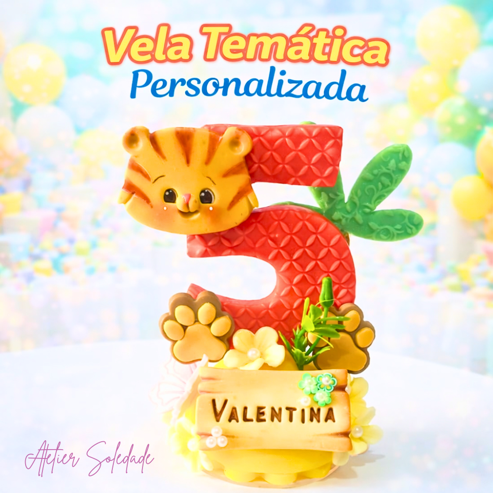 Vela Daniel Tigre Topo Daniel Tigre Personalizado em Biscuit (Porcelana fria)